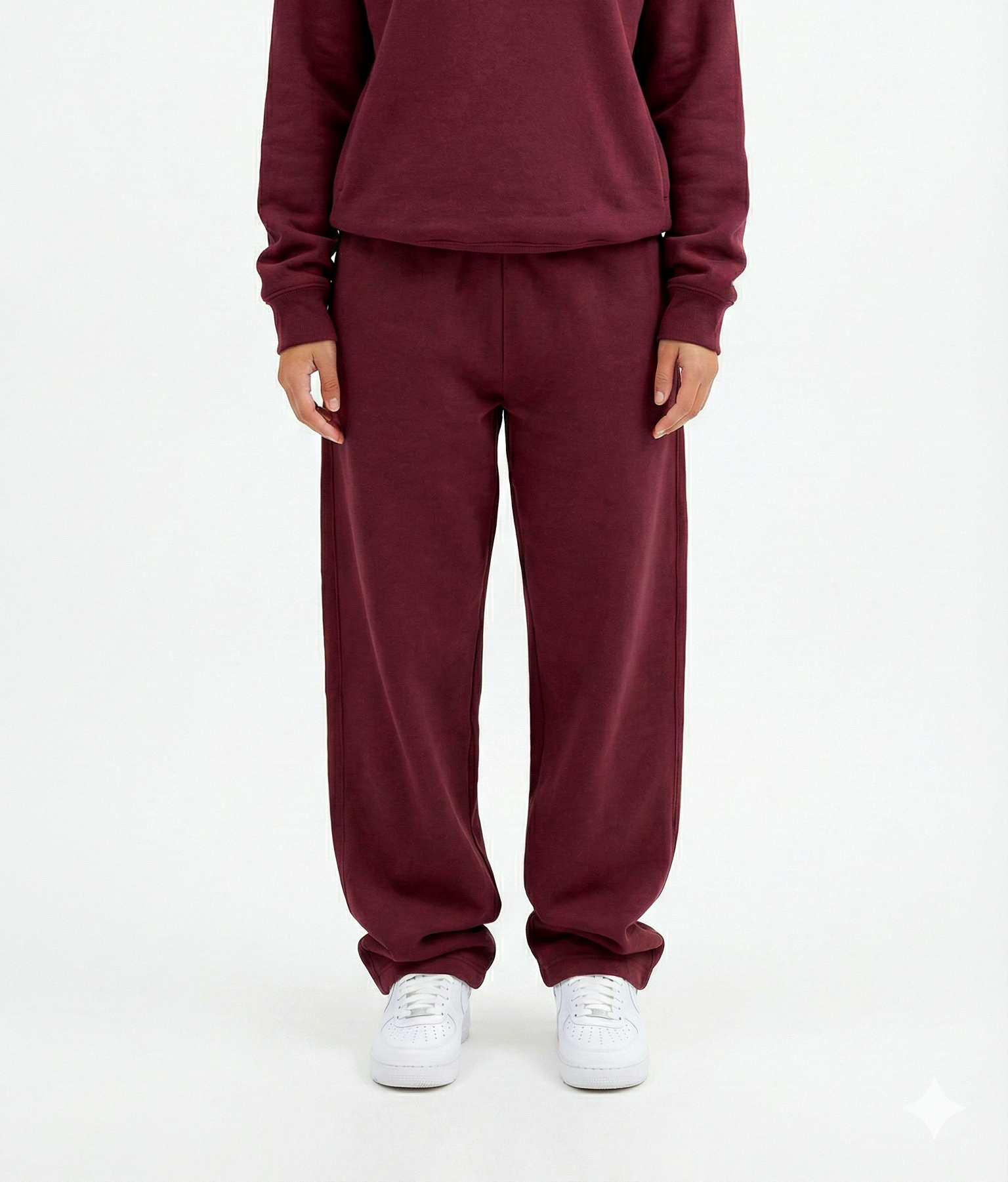 Burgundy Wide Leg SweatPants