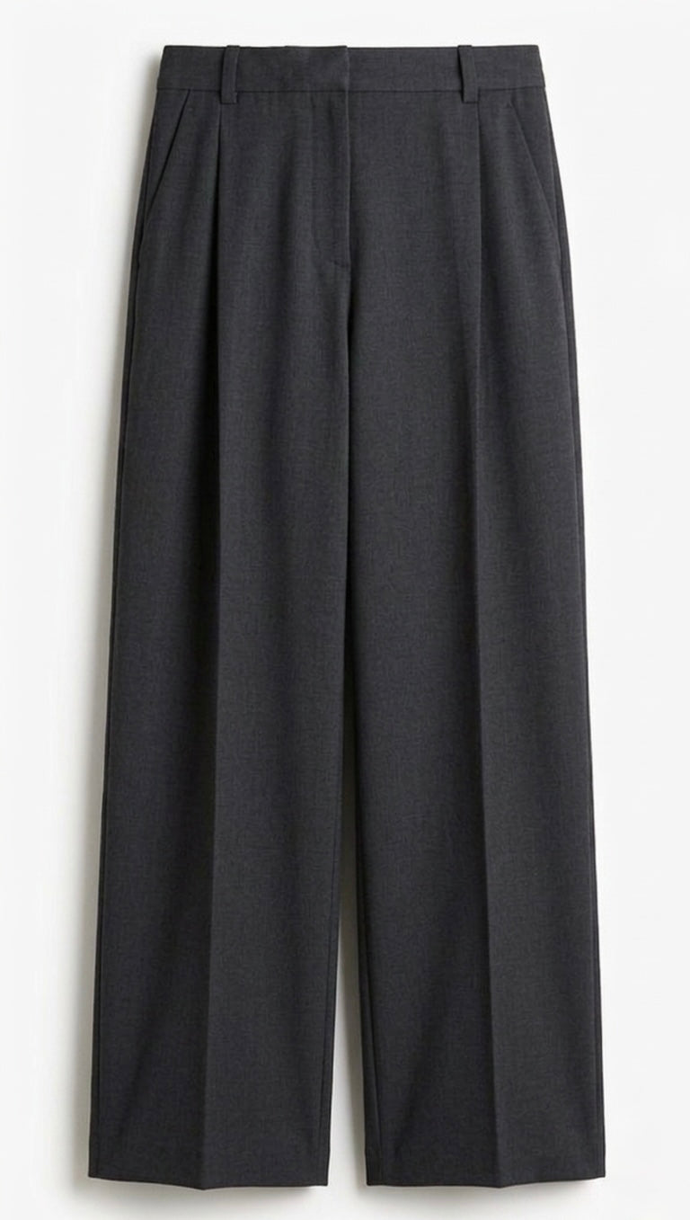 SOLID PLEATED KOREAN PANTS