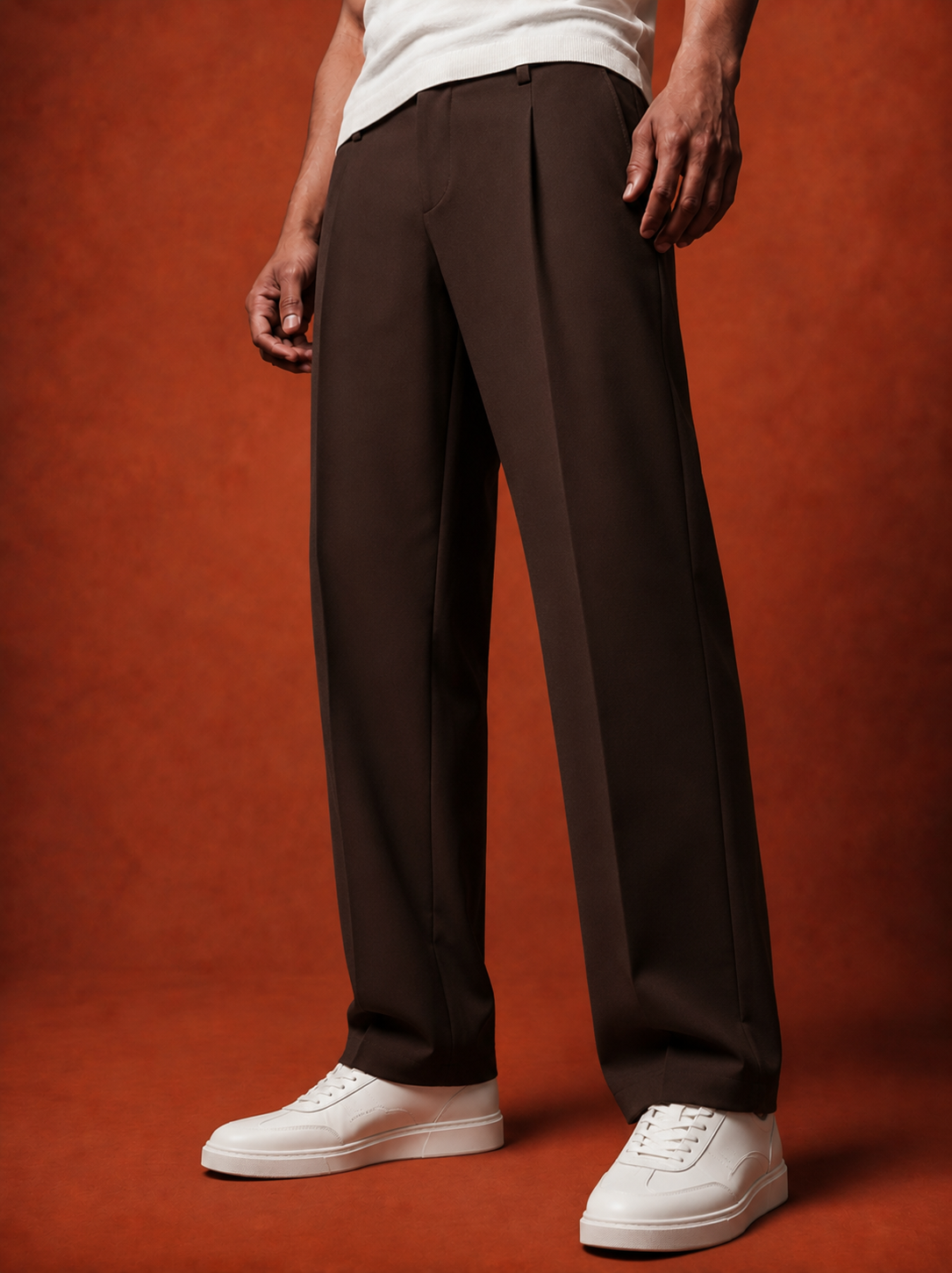 SOLID PLEATED KOREAN PANTS