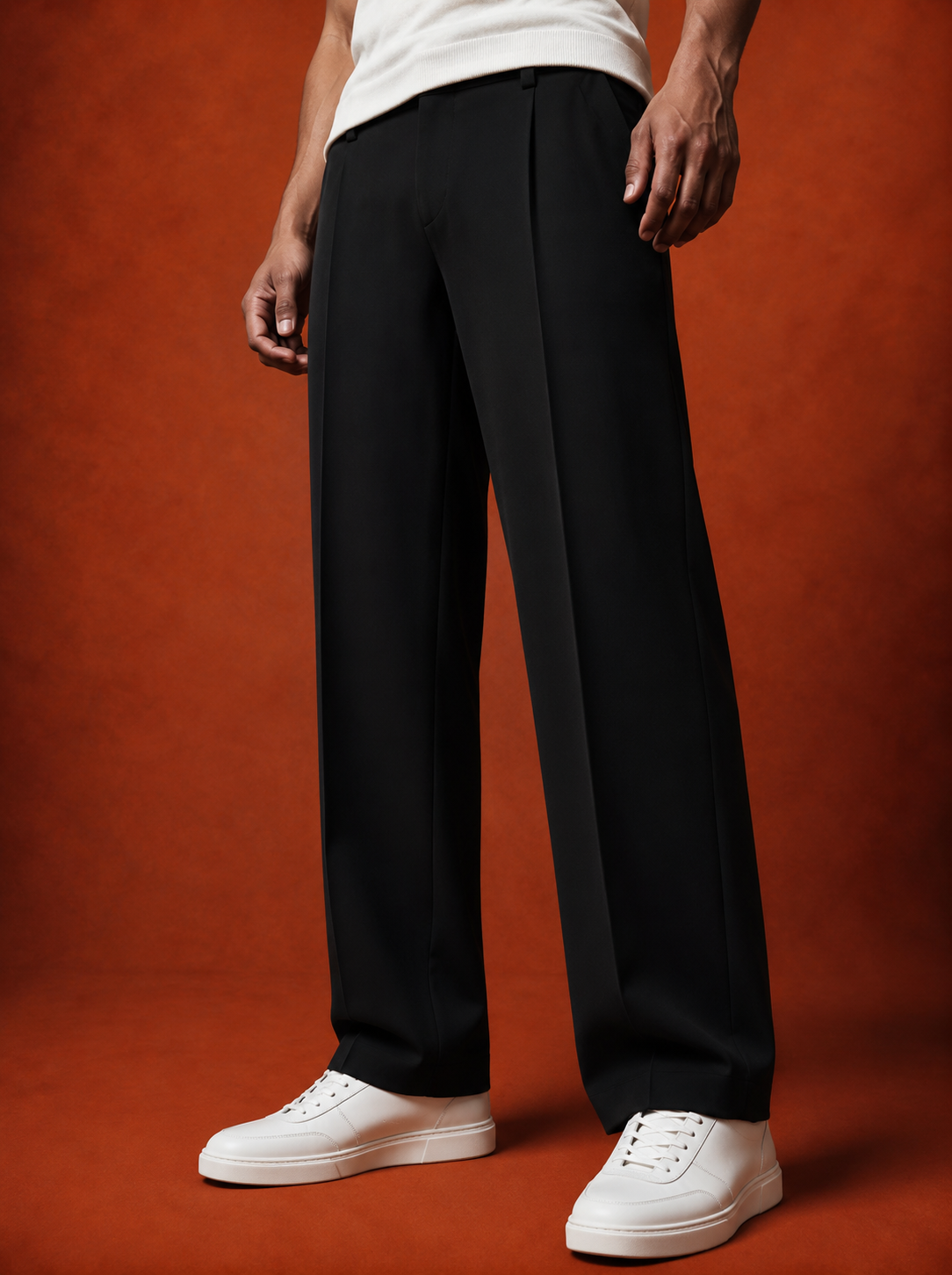 SOLID PLEATED KOREAN PANTS