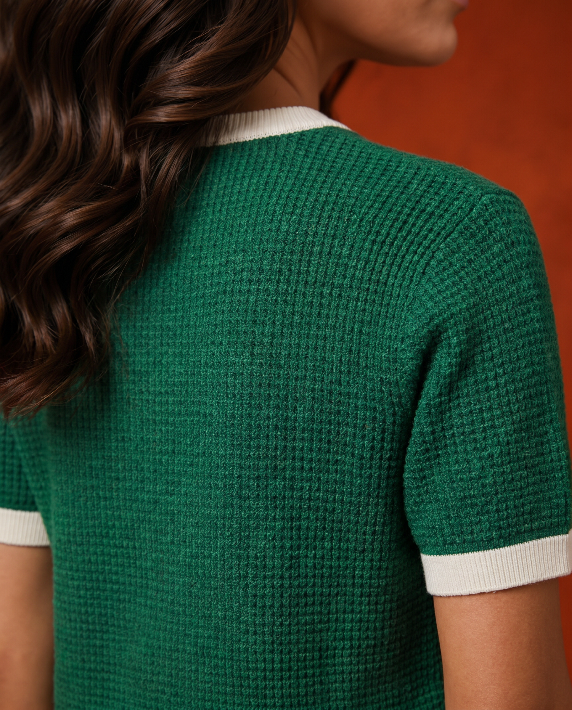 Green Knit Ringer T-Shirt