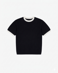 Black Knit Ringer T-Shirt