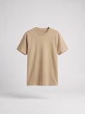 Heavy Beige Relaxed/Regular Fit Plain Basic T- Shirt