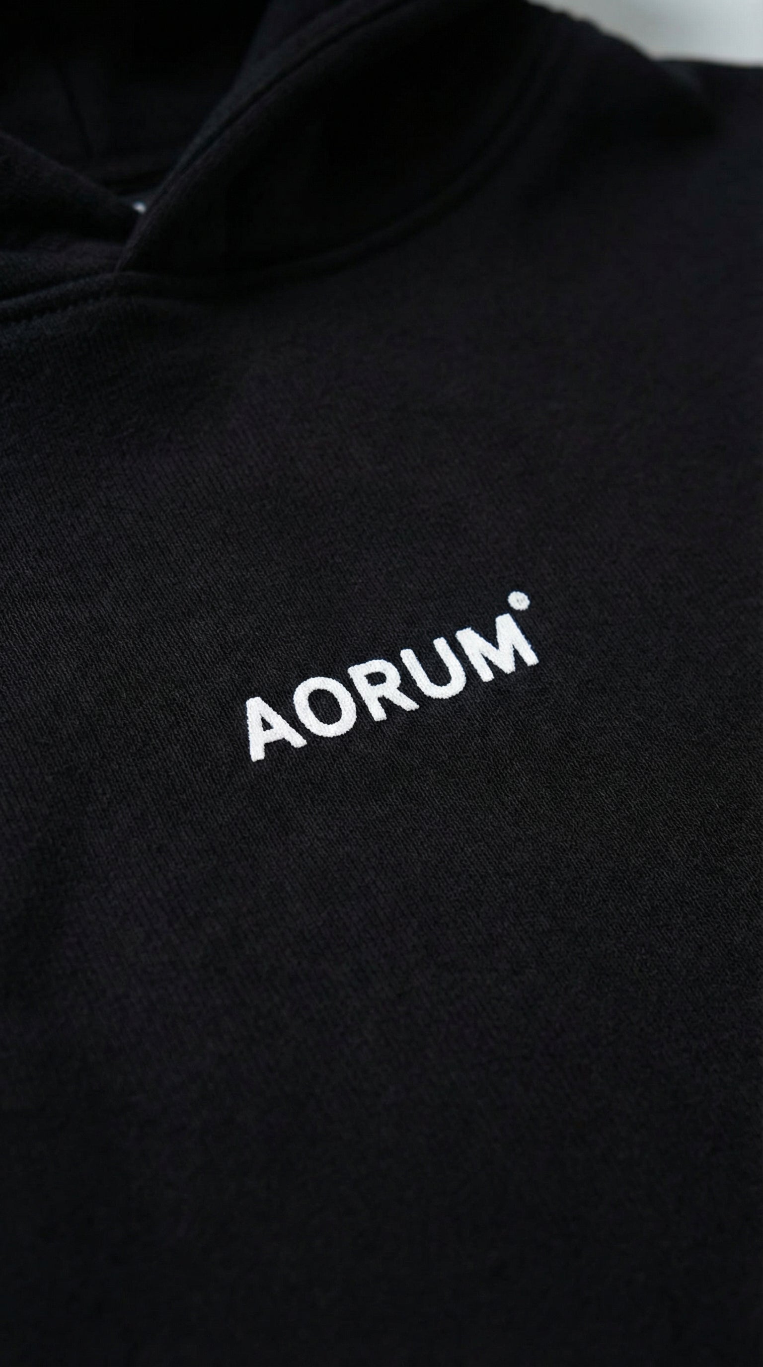 aorum v1 black cropped fit hoodie