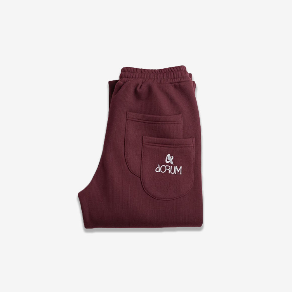 Burgundy Wide Leg SweatPants