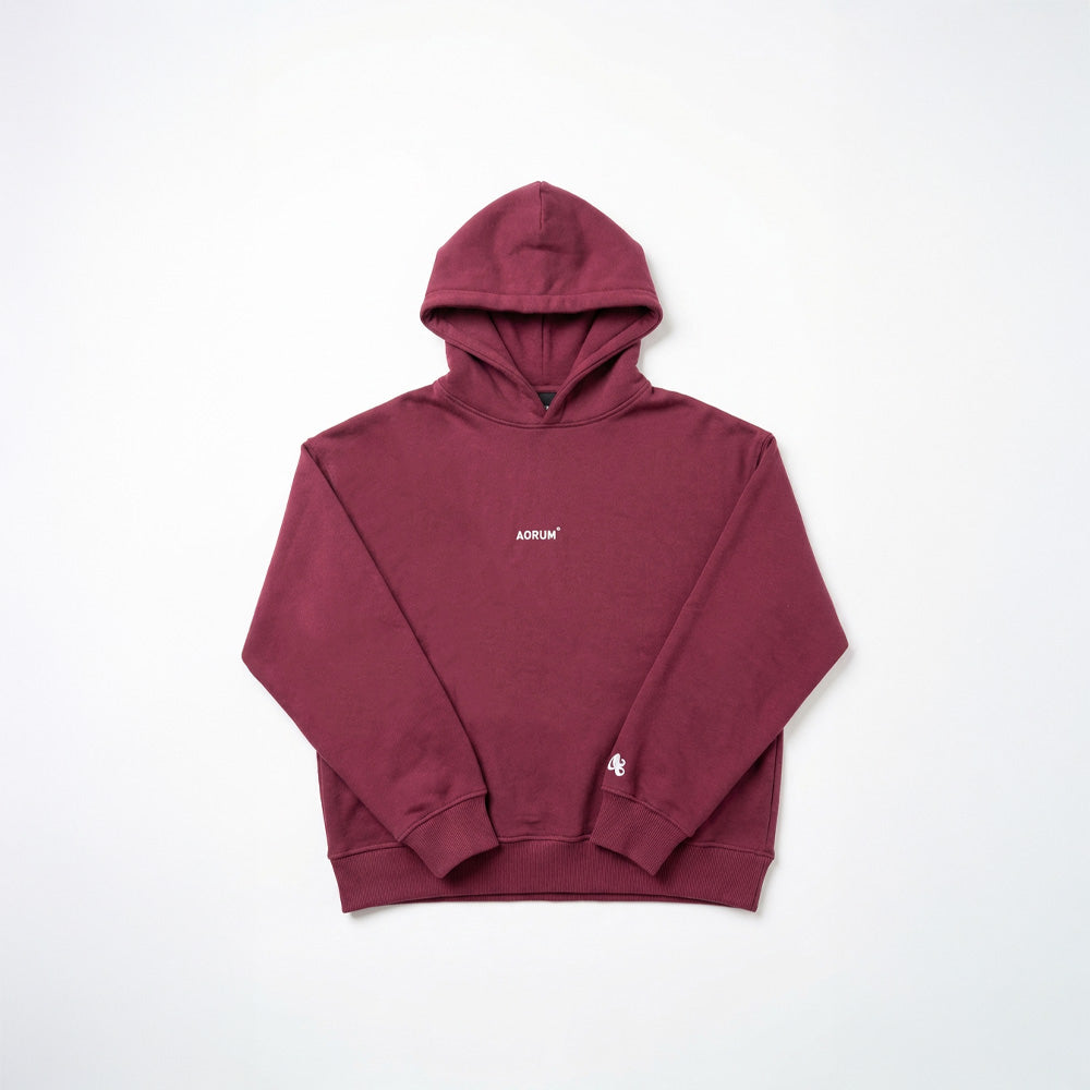 aorum v1 burgundy cropped fit hoodie