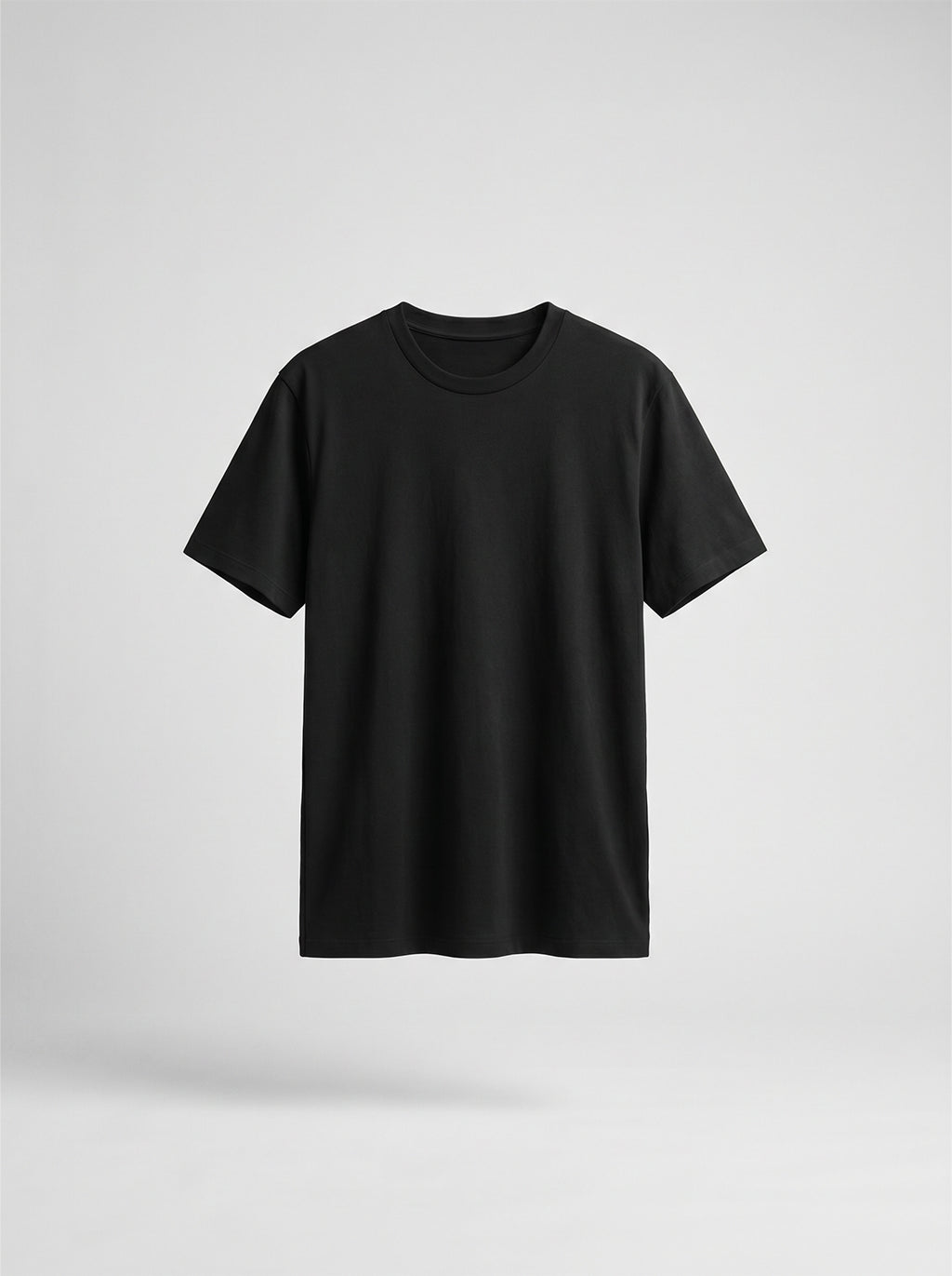 Heavy Black Relaxed/Regular Fit Plain Basic T- Shirt