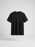 Heavy Black Relaxed/Regular Fit Plain Basic T- Shirt
