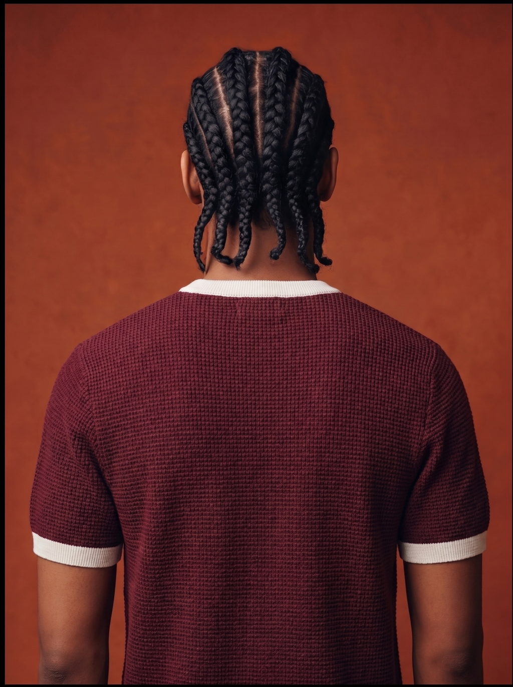 Burgundy Knit Ringer T-Shirt