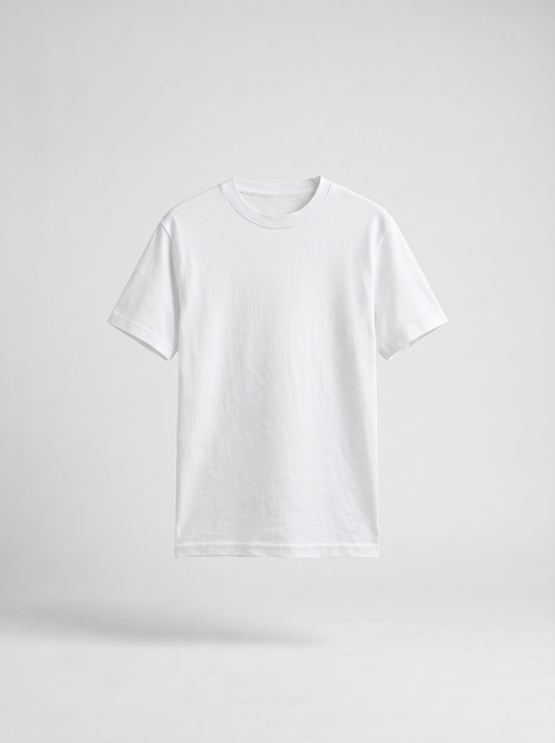 Heavy White Relaxed/Regular Fit Plain Basic T- Shirt