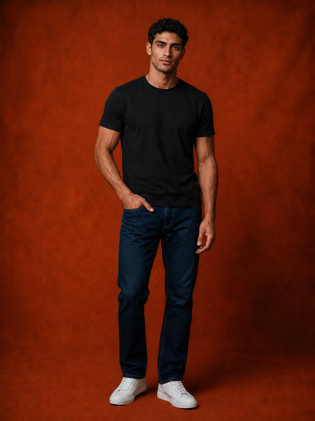 Heavy Black Relaxed/Regular Fit Plain Basic T- Shirt