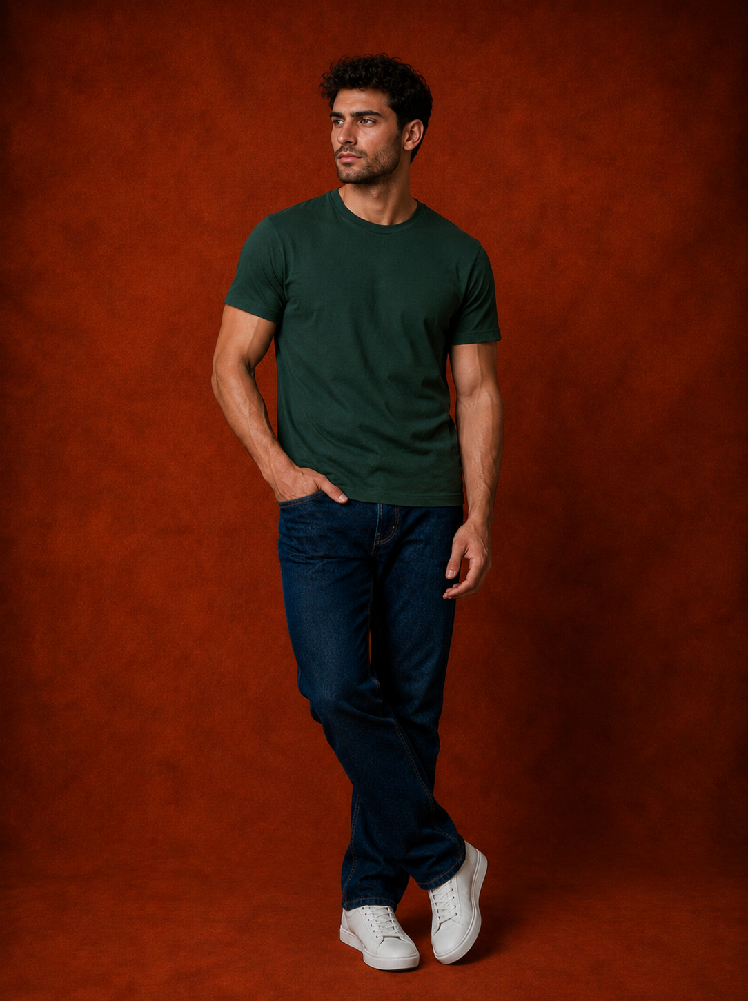 Heavy emerald night  Relaxed/Regular Fit Plain Basic T- Shirt